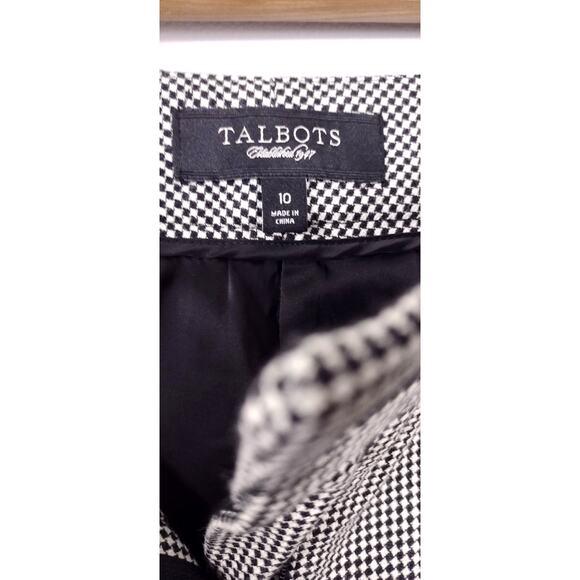 Talbots Signature Flare Black White Womens Wool Trouser Pants Size 10 - Picture 10 of 12
